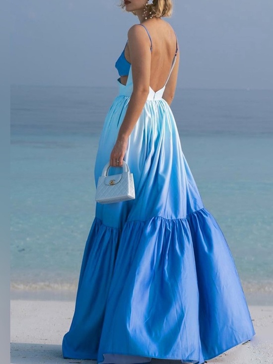 Commense Dresses & Skirts - Commense Blue Ombre Maxi Dress Size Medium